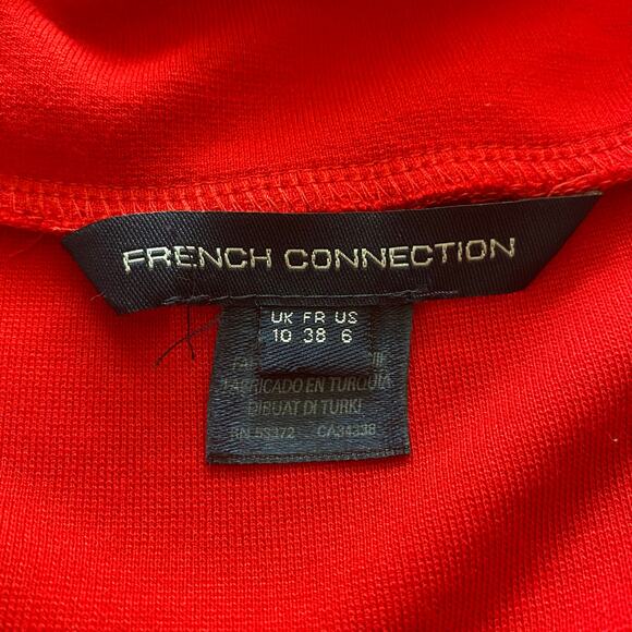 French Connection Valentine Viscose Off Shoulder Dress Size 6 Red Stretchy Fit - Picture 5 of 11